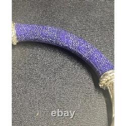 Milor Italy 925 Sterling Silver Blue Guilloche Enamel Bangle Bracelet Sky