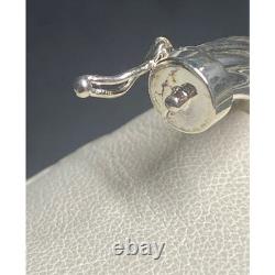 Milor Italy 925 Sterling Silver Blue Guilloche Enamel Bangle Bracelet Sky