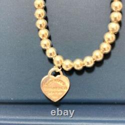 Mint Tiffany & Co silver 925 Return to Heart Enamel Blue Bracelet with Box