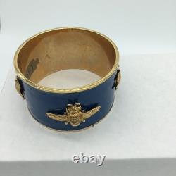 Monet Cuff Bracelet Dragonfly Bee Butterly Flower Blue/ Gold Unique