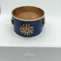 Monet Cuff Bracelet Dragonfly Bee Butterly Flower Blue/ Gold Unique