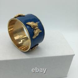 Monet Cuff Bracelet Dragonfly Bee Butterly Flower Blue/ Gold Unique