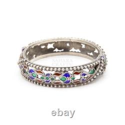Moroccan Enamel Sterling Silver Bangles, Bracelet Bangles Handmade Bracelet