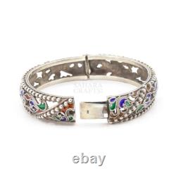 Moroccan Enamel Sterling Silver Bangles, Bracelet Bangles Handmade Bracelet