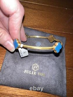 NEW Julie Vos Bangle Bracelet Blue Enamel sz Medium NWT