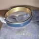 New Julie Vos Enamel Hinge Bangle Bracelet Soft Blue 24k Gold Plated Luxury Nwt