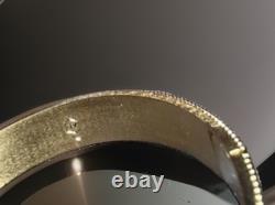 NEW Julie Vos Enamel Hinge Bangle Bracelet Soft Blue 24k Gold Plated Luxury NWT