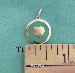 NEW Tiffany & Co Blue Enamel Heart Key Charm Pendant 4 Necklace & Bracelet 925