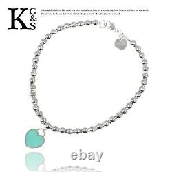 NEW Tiffany & Co. Blue Enamel Return to Tiffany Mini Heart Bracelet Silver 925