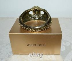 NIB $190 HEIDI DAUS Signature Accent Crystal Bangle Bracelet Onyx Enamel S/M