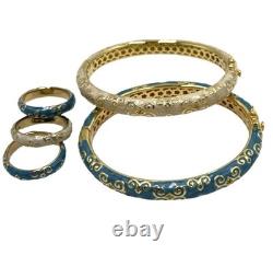 NWOT Lauren G Adams Cream Blue Enamel Moroccan Bracelet