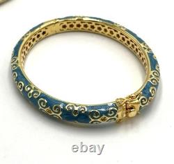 NWOT Lauren G Adams Cream Blue Enamel Moroccan Bracelet