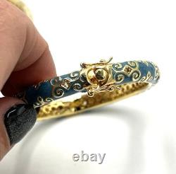 NWOT Lauren G Adams Cream Blue Enamel Moroccan Bracelet