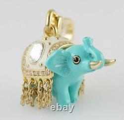 NWT NIB JUICY COUTURE 3D Royal Elephant Teal Pave Crystal BRACELET CHARM NEW