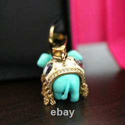 NWT NIB JUICY COUTURE 3D Royal Elephant Teal Pave Crystal BRACELET CHARM NEW