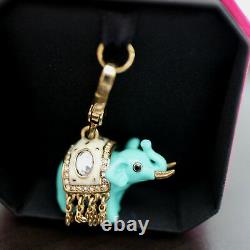 NWT NIB JUICY COUTURE 3D Royal Elephant Teal Pave Crystal BRACELET CHARM NEW