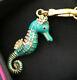 Nwt Nib Juicy Couture 3d Seahorse Teal Pave Crystal Bracelet Charm New