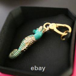 NWT NIB JUICY COUTURE 3D Seahorse Teal Pave Crystal BRACELET CHARM NEW