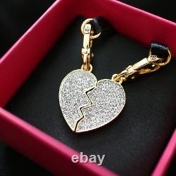 NWT NIB JUICY COUTURE Best friends Forever Pave Heart Set 2 BRACELET CHARM NEW