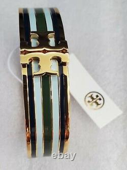 NWT Tory Burch Kira Multicolor Ground-Off Enamel Bracelet Blue Green Great Gift