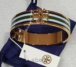 NWT Tory Burch Kira Multicolor Ground-Off Enamel Bracelet Blue Green Great Gift