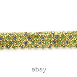 NYJEWEL Tiffany & Co. 18k Yellow Gold Enamel Sapphire Bracelet 7