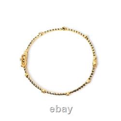 Natural Ruby Blue Enamel Bangle Bracelet 18K Gold Plated 925 Sterling Silver