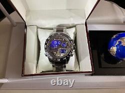 Naviforce Chronograph Men's Watch + Earth Blue Enamel, 3oz 999 Silver, Rose Gold