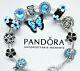 New Authentic Pandora Silver Bracelet Blue Love Butterfly Heart European Charms