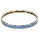 New Hermes Uni Bangle, Aqua Blue Enamel On Yellow Gold Sz 65cm