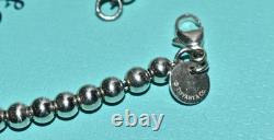 New In Box Authentic Return To TIFFANY & Co Blue Enamel Heart Tag Bracelet 6.75