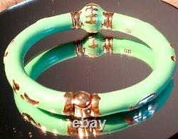 New Old Stk Signed Milor Sterling Silver Turquoise Large Hinged Bangle Bracelet