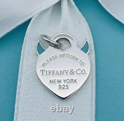 New Tiffany & Co Silver Return To Devil Blue Enamel Charm For Bracelet Necklace