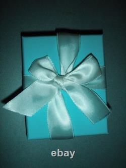 New Tiffany & Co Sterling Silver Blue Enamel Love Notes Logo Charm Bracelet 6.5