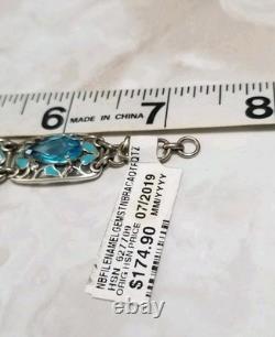 Nicky Butler Sterling Silver Blue Quartz Enamel Tennis Bracelet NB HSN $175 NWT