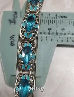 Nicky Butler Sterling Silver Blue Quartz Enamel Tennis Bracelet NB HSN $175 NWT