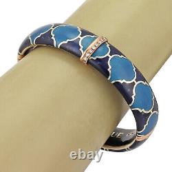 Nouvelle Bague Diamond 18k Gold Sterling Blue Enamel Bangle Bracelet