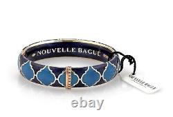 Nouvelle Bague Diamond 18k Gold Sterling Blue Enamel Bangle Bracelet