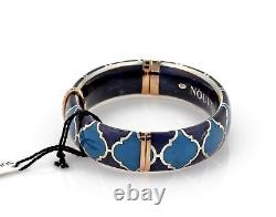 Nouvelle Bague Diamond 18k Gold Sterling Blue Enamel Bangle Bracelet