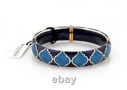 Nouvelle Bague Diamond 18k Gold Sterling Blue Enamel Bangle Bracelet