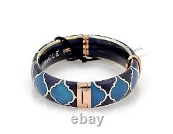 Nouvelle Bague Diamond 18k Gold Sterling Blue Enamel Bangle Bracelet