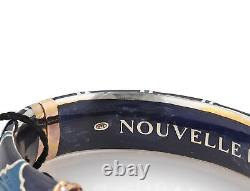 Nouvelle Bague Diamond 18k Gold Sterling Blue Enamel Bangle Bracelet