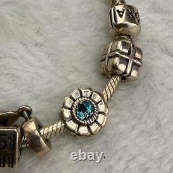 Pandora Charm Bracelet Silver 925 Multi Charm Anniversary Animals Women 7in