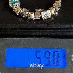 Pandora Charm Bracelet Silver 925 Multi Charm Anniversary Animals Women 7in
