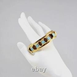 Philippe Ferrandis Paris Cheops Series Turquoise Enamel Bangle Bracelet