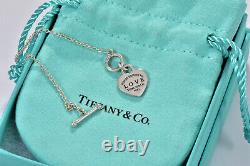 Please Return To Love Tiffany & Co Silver Blue Enamel Heart Toggle 6.5 Bracelet