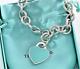 Please Return To Tiffany & Co Silver Blue Enamel Heart Chain Link 7.5 Bracelet