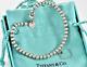 Please Return To Tiffany & Co Silver Blue Enamel Heart Charm Bead 7 Bracelet