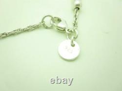 Please Return To Tiffany & Co. Silver Blue Enamel Mini Heart Bracelet 7.5 A