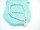 Please Return To Tiffany & Co Sterling Blue Enamel Mini Heart Bracelet 7 A